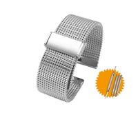 HASGTFM Universal Fit For Milanese Watchband Quick Release WatchBand Mesh Stainless Steel Strap Wrist Belt Fit For Seiko Fit For IWC Fit For Tissot Fit For Mido ArmaniBracelet(62-silver,18mm)