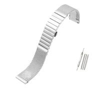 HASGTFM Universal Fit For Milanese Watchband Quick Release WatchBand Mesh Stainless Steel Strap Wrist Belt Fit For Seiko Fit For IWC Fit For Tissot Fit For Mido ArmaniBracelet(Silver,24mm)
