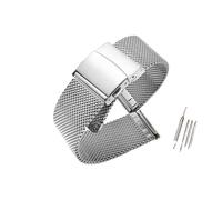 HASGTFM Universal Fit For Milanese Watchband Quick Release WatchBand Mesh Stainless Steel Strap Wrist Belt Fit For Seiko Fit For IWC Fit For Tissot Fit For Mido ArmaniBracelet(G19-08silver,22mm)