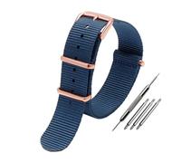 HASGTFM Universal Nylon Canvas Watch Strap Fit For DW Fit For Briston Fit For Rolex 18mm 20mm 22mm Black Red Green Khaki Blue Sports Men And Women Watchband(Blue-RG pin,22mm)