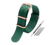 HASGTFM Universal Nylon Canvas Watch Strap Fit For DW Fit For Briston Fit For Rolex 18mm 20mm 22mm Black Red Green Khaki Blue Sports Men And Women Watchband(Green-RG pin,18mm)