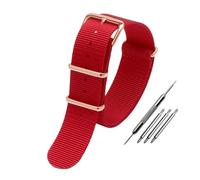 HASGTFM Universal Nylon Canvas Watch Strap Fit For DW Fit For Briston Fit For Rolex 18mm 20mm 22mm Black Red Green Khaki Blue Sports Men And Women Watchband(Red-RG pin,18mm)