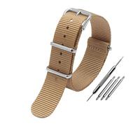 HASGTFM Universal Nylon Canvas Watch Strap Fit For DW Fit For Briston Fit For Rolex 18mm 20mm 22mm Black Red Green Khaki Blue Sports Men And Women Watchband(Khaki-S pin,20mm)
