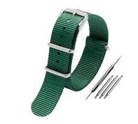 HASGTFM Universal Nylon Canvas Watch Strap Fit For DW Fit For Briston Fit For Rolex 18mm 20mm 22mm Black Red Green Khaki Blue Sports Men And Women Watchband(Green-S pin,18mm)