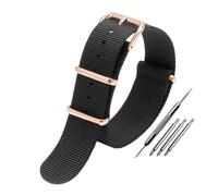 HASGTFM Universal Nylon Canvas Watch Strap Fit For DW Fit For Briston Fit For Rolex 18mm 20mm 22mm Black Red Green Khaki Blue Sports Men And Women Watchband(Black-RG pin,22mm)
