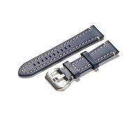 HASGTFM Vintage Handmade Leather Watch Straps Popular Grilled Design Strap Male Business Watchband 18mm 20mm 22mm 24mm(Blue -B,20mm)