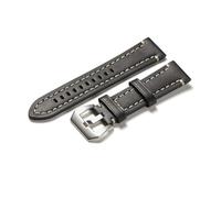HASGTFM Vintage Handmade Leather Watch Straps Popular Grilled Design Strap Male Business Watchband 18mm 20mm 22mm 24mm(Nero,20mm)