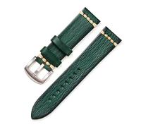 HASGTFM Vintage Vegetable Tanning Leather Watchbands 18mm 20mm 22mm 24mm Color Steel Buckle Durable Handmade Wrist Strap(7 UK,18mm)