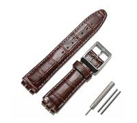 HASGTFM Watch accessories leather strap men's pin buckle 17mm19mm Fit For Swatch strap sports waterproof watch band(Brown,17mm)