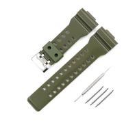 HASGTFM Watch accessories resin watch with men's pin buckle rubber strap Fit For Casio GA GD GLS-100 110 120 waterproof bracelet watch band(Army Green)