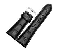 HASGTFM Watch Strap 23mm 24mm 26mm 28mm Big Width Black Brown Mens Leather Watch Strap Band bracelets(2 Black-silver,28mm)