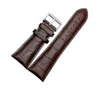 HASGTFM Watch Strap 23mm 24mm 26mm 28mm Big Width Black Brown Mens Leather Watch Strap Band bracelets(2 Brown-silver,20mm)