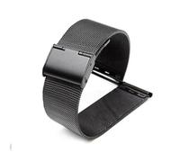 HASGTFM Watchband Universal Stainless Steel Metal WatchBand Strap Bracelet Black Rose Gold Silver 12 14 16 18 20 22 24mm(Nero,20mm)