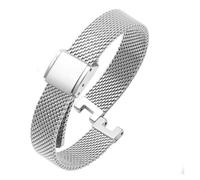 HASGTFM Womens Simple Concave Stainless Steel Bracelet 10mm Watchband Fit For CK K8G236 K8G231 K8G235 K8G23146 Stainless Steel Watch(Mesh belt silver)