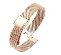 HASGTFM Womens Simple Concave Stainless Steel Bracelet 10mm Watchband Fit For CK K8G236 K8G231 K8G235 K8G23146 Stainless Steel Watch(Mesh rose gold)