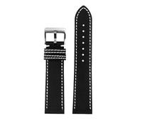 HASGTFM Wrist band Fit For Breitling Fit For Avenger Deep Dive Fit For Seawolf Fit For Super Ocean Series Yellow nylon leather watch strap 22mm 24mm watchband(Black White silver,24mm)