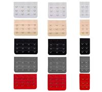 Hash 5 Pcs Bra Extenders 2 Hook 3 & 4 Hooks 3x Rows Plus Size Spacing Bra Strap Fastener Brassiere Extensions Grey Skin Red Black White (Skin 2 Hook 5pcs), One Size
