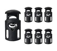 Hash 6 Pcs Plastic Single Hole Spring Cord Locks Toggle Stoppers Fastener Slider Lace lockers for Drawstring Rope Paracord End Tents Lanyard Craft (6PCS), Black, Length: 27mm/2.7CM, Width: 15MM/1.5CM