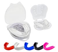 Hash Mouth Guard Gum Shield Mouthguards for Adult Senior Junior Kids Youth Great School Combat Sports Soccer Hockey Muay Thai MMA Boxing Martial Arts Basketball with Case, Transparent, Senior Age 13+