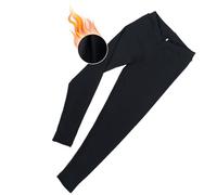 Hash Tag Premium Women Thermal Long John Bottom - Black Thermal Full Length Trouser - 100% Ribbed Cotton Skin & Eco-Friendly - Ladies Winter Warmer Undergarments Pants - UK (S/M, Black)