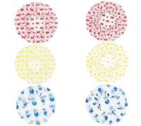 Hash Waterproof Shower Caps 3, 6 Packs, Reusable Shower Hat Bath Cap with Elastic Band Large Plastic Soft Headband Eco Hats for Long Hair Women Ladies Girls Kids Spa Salon (3pcs)