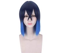 Hashibira Inosuke Short Blue Ombre Wig Demon Slayer Kimetsu no Yaiba Heat Resistant Hair Cosplay Costume Wigs + Free Wig Cap PL-593