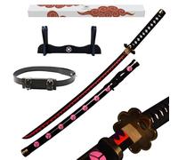 Hashiman Katana One Piece - Manga Sword + Wooden Sword Holder + Belt - Samurai Catana Cosplay Anime - Wooden Sword Children Adults - Ninja Decoration Costume Sabre (Roronoa Zoro Shusui)