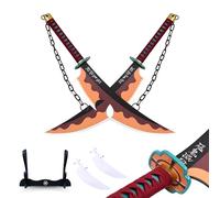 Hashiman - Katana Tengen Uzui - Replica Manga Sabre + Wooden Sword Stand + Belt - Catana Japanese Cosplay Decoration Toy Child Adult - Deco Ninja Costume Game