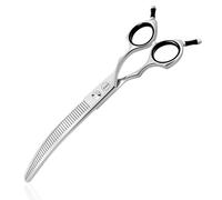 HASHIMOTO Curved Fluffer Scissors for Dog Grooming, 42 Teeth, 50% Thinning Rate, 7.0 inch, Light Weight, Designed to Remove Bulk Quickly While Leaving a Natural Finish for Groomers.