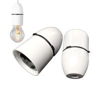 HASHK Ceiling Lamp Holder Light Bulb Socket Lamp Fitting High Temperature Resistance Ideal for Use in Confined Spaces Such As Bathrooms Bayonet Batten White (3pack lamp holder)