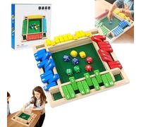 HASHLE Shut The Box Game, Shut The Box-Wooden Dice Board Game, Four-Sided Flip Card Game Toys, Upgraded Wooden Dice Games for 2-4 Players, Improves Mathematical Skills, for Classroom, Home (Colorful)