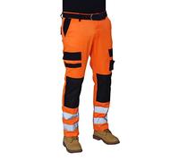 Hashoob Mens Hi Viz Work Trousers Cargo Combat Army Trousers BOP-01 (2BOP5, 38W X 34L)