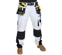 HASHOOB TRADING FZE Men’s Decorators Painter White Work Trousers Multi Pocket WorkwearPants (5-TW-White, 32W X 30L)
