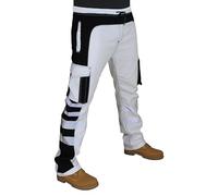 HASHOOB TRADING FZE Mens White Painter Work Trousers Jogger Decorators Cargo Safety Trousers Pants (Three-MJ-WHITE3, L)