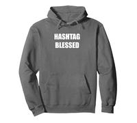 Hashtag Blessed Pullover Hoodie, Adult Unisex, Asphalt, M