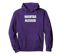 Hashtag Blessed Pullover Hoodie, Adult Unisex, Purple, S