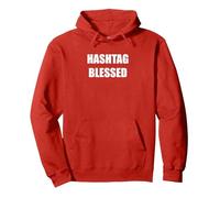 Hashtag Blessed Pullover Hoodie, Adult Unisex, Red, XXL