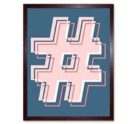 Hashtag Bright Bold Illustration Art Print Framed Poster Wall Decor 12x16 inch