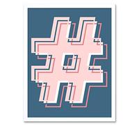 Hashtag Bright Bold Illustration Art Print Framed Poster Wall Decor 12x16 inch