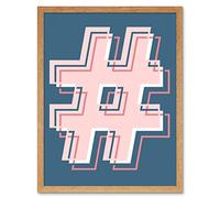 Hashtag Bright Bold Illustration Art Print Framed Poster Wall Decor 12x16 inch