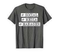 Hashtag Social Media Manager | Advertising | Manager SMM T-Shirt, Men, Asphalt Grey, 6X-Large
