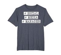 Hashtag Social Media Manager | Advertising | Manager SMM T-Shirt, Men's Big and Tall, Heather Blue, 4X Tall