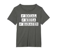 Hashtag Social Media Manager | Advertising | Manager SMM T-Shirt, Women's Plus, Asphalt Grey, 2X