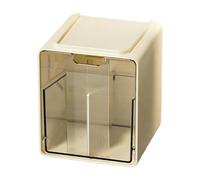 Hasihendy Qtip Holder, Dustproof Clear Dispenser with Drawer, Cotton Round Dispenser, for Vanity Countertop Cabinet Drawer Dressing Table Wall Shelf Bedroom Salon Hotel Home