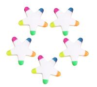 Hasihendy Star Brush Tip, Multi Coloured Star Highlighter, Fun Kids Highlighters, Creative Fun Watercolor Pens, 5 Pcs Kids Creative Bright Brush Tips For Journal Planner Note Taking Coloring Book