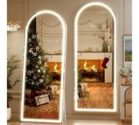 Hasipu 180 x 60cm Led Mirror Full Length, Full Length Mirror with Lights Arch Design,Tempered Glass,Shatter-Proof, Dimming & 3 Color Modes for Bedroom Cloakroom-UL