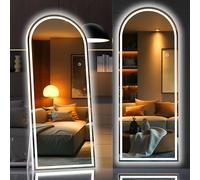 Hasipu 180 X 80cm Full Length Mirror with Lights, White Frame Arch Led Mirror Full Length and 3 Colors Temperatures & Brightness Adjustable,Light Up Mirrors Full Body for Bedroom Cloakroom Living Room