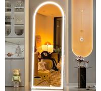 Hasipu 190 x 70cm Led Mirror Full Length, Full Length Mirror with Lights Arch Design,Tempered Glass,Shatter-Proof, Dimming & 3 Color Modes for Bedroom Cloakroom-UL