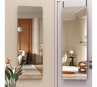 Hasipu Door Mirror Full Length, 120 x 40cm Full Body Over The Door Hanging Wall Mounted Mirror for Bedroom, Living Room, Cloakroom, Round White