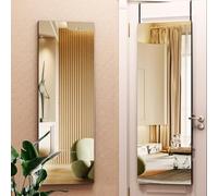 Hasipu Full Length Mirror, 120 x 42cm, Wall & Door Mounted, Black, Aluminum Alloy Frame, Rectangular, Minimalist, Space Theme, HD Image, Shatterproof, Explosion Proof